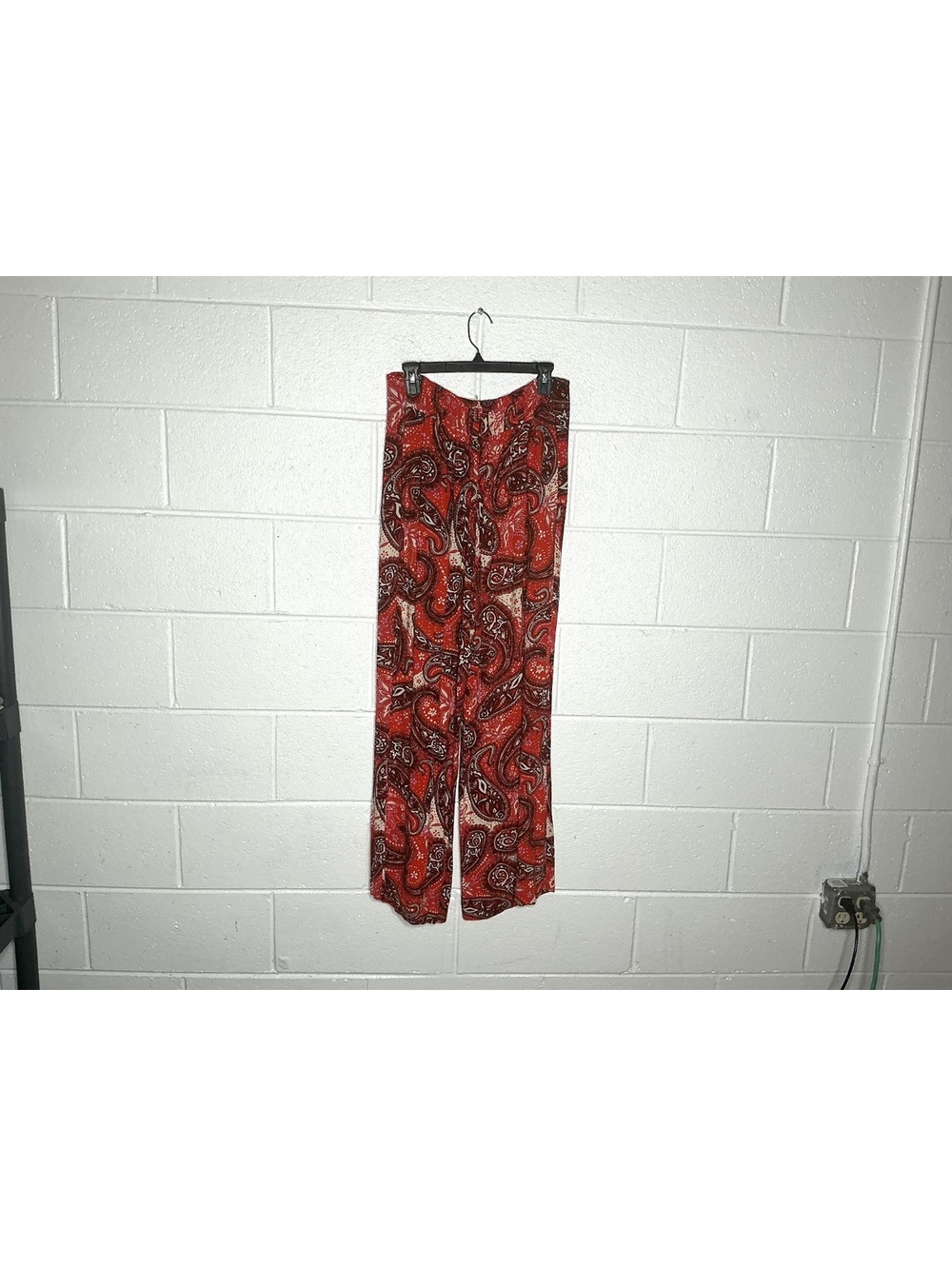 < Free People Double Trouble Wide-Leg Paisley Pattern Pants > - Picture 3 of 6